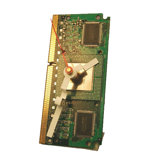 Recycled pentium processor desk clock